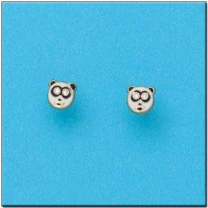 Pendientes oro 18kl oso panda