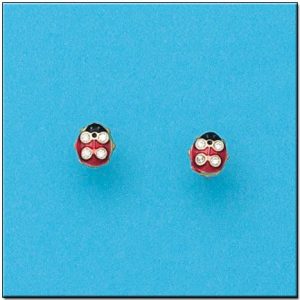 Pendientes oro 18kl mariquita