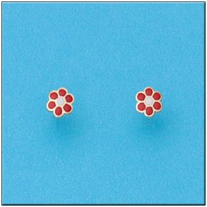 Pendientes oro 18kl flor