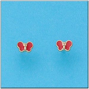 Pendientes oro 18kl mariposa
