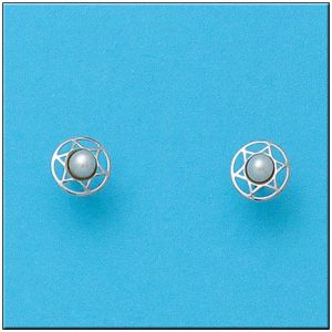 Pendientes oro blanco 18kl estrellas