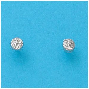 Pendientes oro blanco 18kl redondos