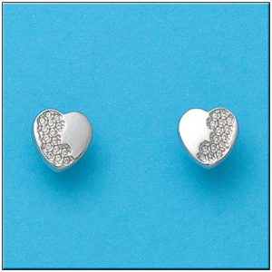 Pendientes oro blanco 18kl corazon