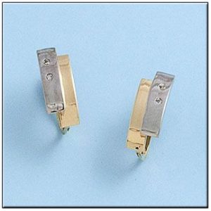 Pendientes oro 18kl bicolor circonitas