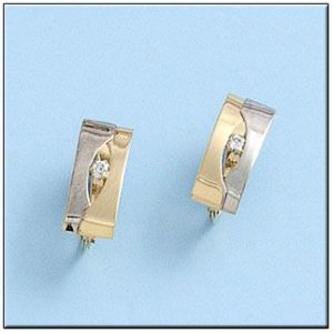 Pendientes oro 18kl bicolor circonitas
