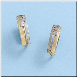 Pendientes oro 18kl bicolor circonitas