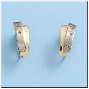 Pendientes oro 18kl bicolor circonitas