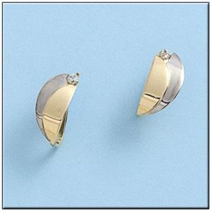 Pendientes oro 18kl bicolor circonitas