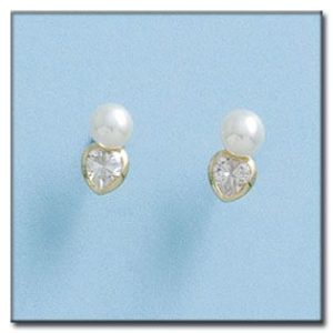 Pendientes oro de 18kl perlas