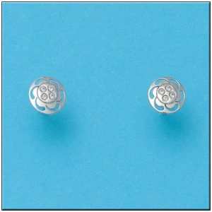 Pendientes oro blanco 18kl flor