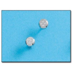 Pendientes oro blanco 18kl redondos