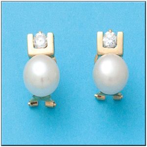 Pendientes oro 18kl perlas cultivadas