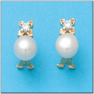 Pendientes oro 18kl perlas cultivadas