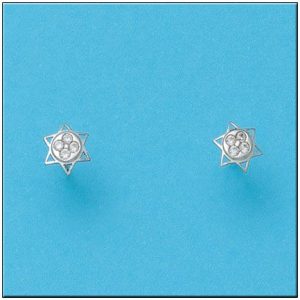 Pendientes oro blanco 18kl estrellas