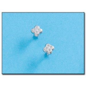 Pendientes oro blanco 18kl circonitas