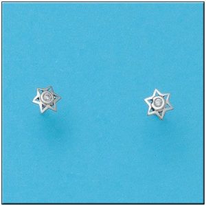 Pendientes oro blanco 18kl estrellas