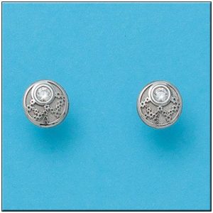 Pendientes oro blanco 18kl redondo