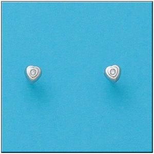 Pendientes oro blanco 18kl corazon