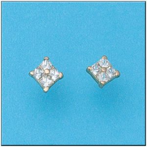 Pendientes oro 18kl cuadrados