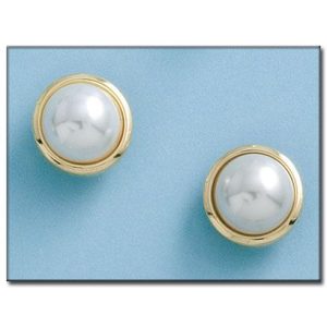 Pendientes oro 18kl perla 10 mm
