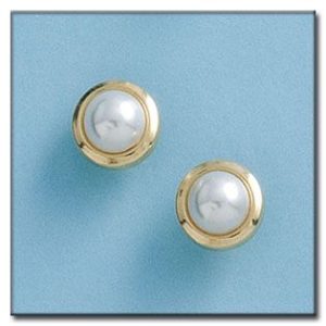 Pendientes oro 18kl perla 6 mm
