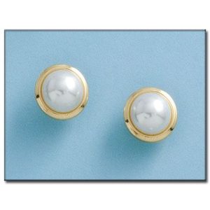Pendientes oro 18kl perla 8m