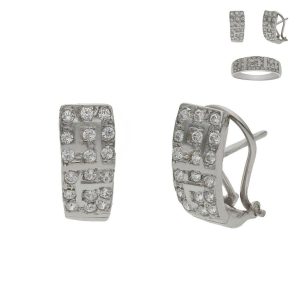 Pendientes oro blanco 18kl circonitas