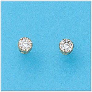 Pendientes oro 18kl redondos 6mm