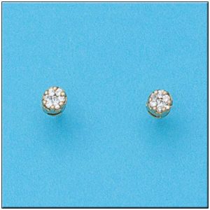 Pendientes oro 18kl redondos 4mm