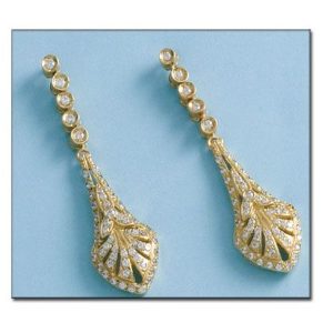 Pendientes en oro de 18kl circonitas
