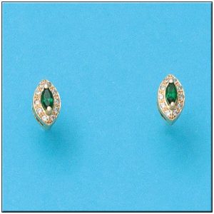 Pendientes oro 18kl crisopal verde