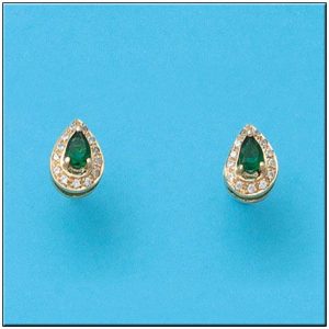 Pendientes oro 18kl crisopal verde