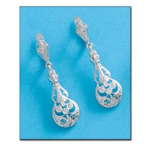 Pendientes oro blanco 18kl circonitas