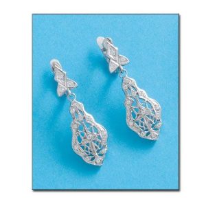 Pendientes oro blanco 18kl circonitas