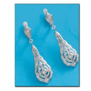 Pendientes oro blanco 18kl circonitas