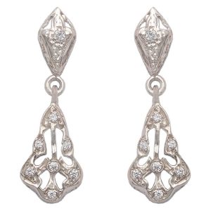Pendientes oro blanco 18kl circonitas