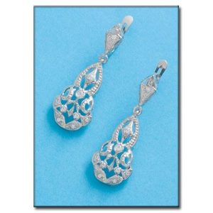 Pendientes oro blanco 18kl circonitas