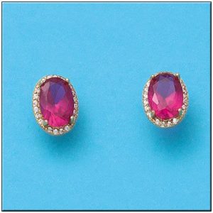 Pendientes oro 18kl crisopal rojo