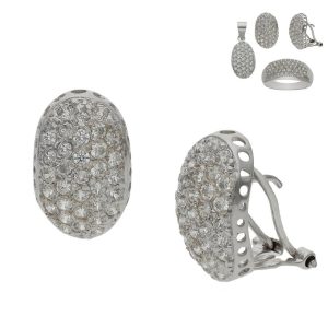 Pendientes oro blanco 18kl circonitas