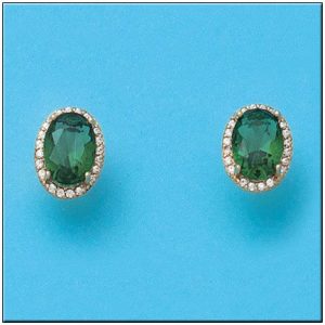 Pendientes oro 18kl crisopal verde