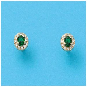 Pendientes oro 18kl crisopal verde