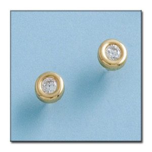 Pendientes oro 18kl circonitas – 7mm
