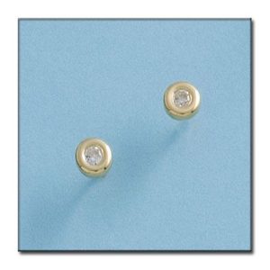Pendientes oro 18kl circonitas – 4mm