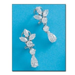 Pendientes oro blanco 18kl circonitas