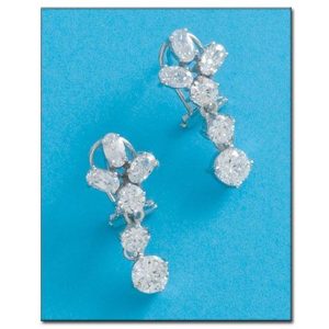 Pendientes oro blanco 18kl circonitas