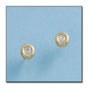 Pendientes oro 18kl circonitas – 5mm