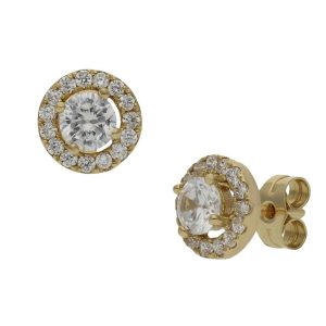 Pendientes oro 18kl circonitas – 8mm