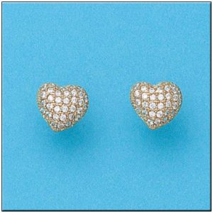 Pendientes oro 18kl corazones