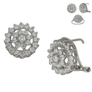 Pendientes oro blanco 18kl circonitas