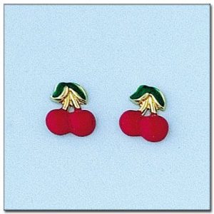 Pendientes oro 18kl cerezas